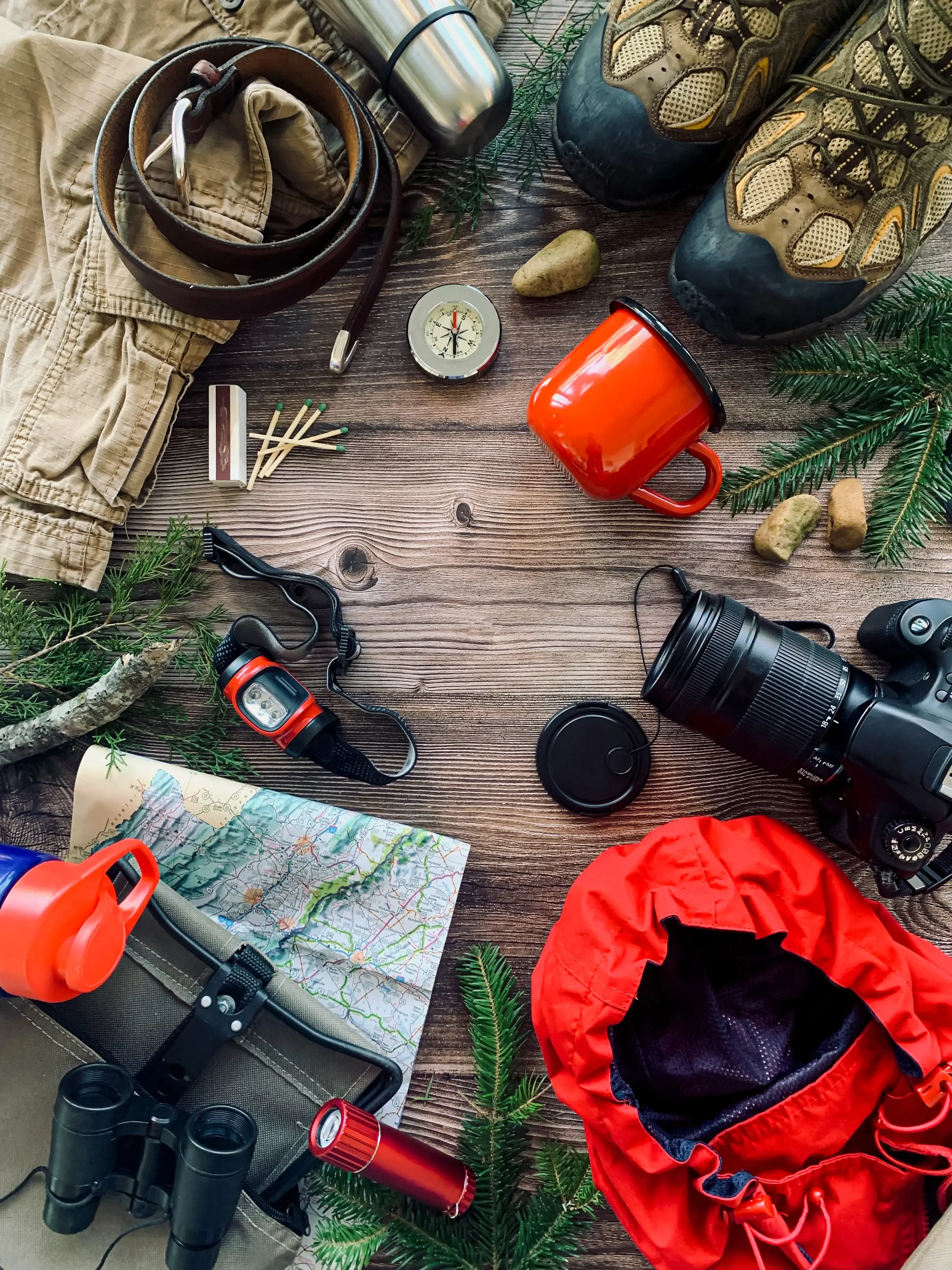 A rucksack, hiking boots and a waterproof jacket ready for the trip