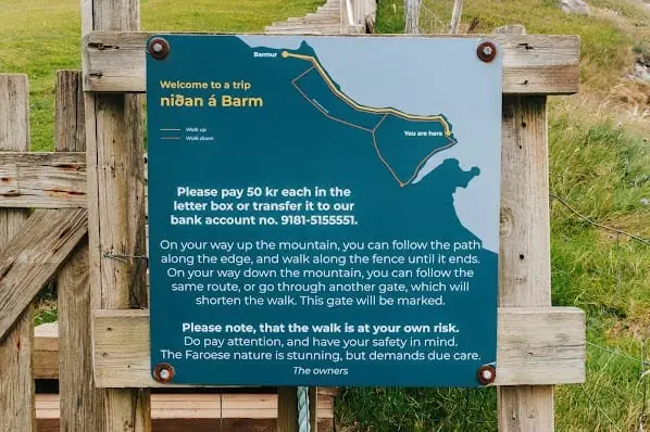 Entrance to a hiking trail